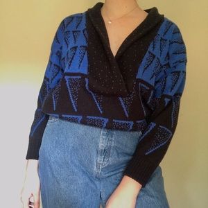 Vintage 80s graphic print abstract sweater